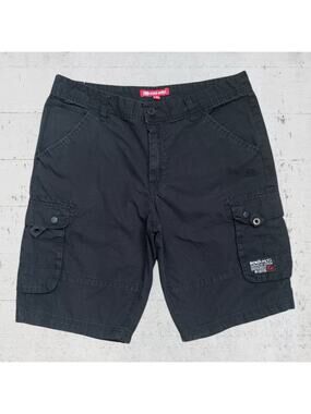 ECKO UNLTD Cargo Shorts Black Men 34 Relaxed Baggy Fit Ripstop Skater Hip Hop